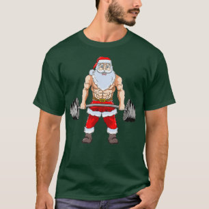 Santa Deadlift Fitness Christmas Funny Gym Xmas T-Shirt