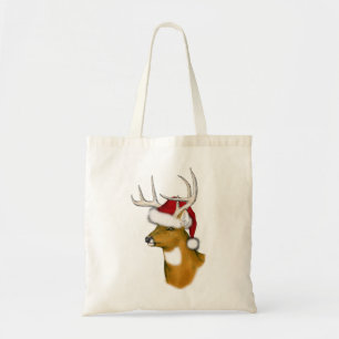santa deer tote bag