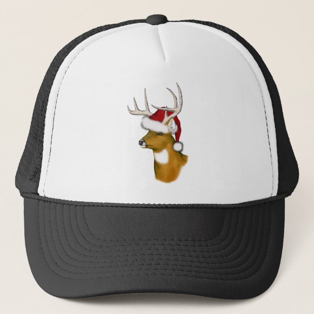santa deer trucker hat (Front)