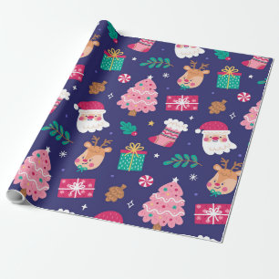"Santa & Deer" Wrapping Paper