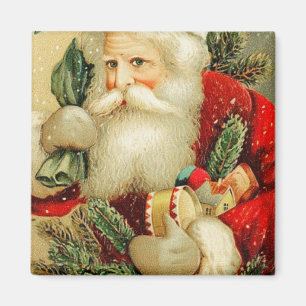 Santa Delivering Toys Vintage Magnet