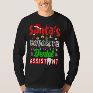 Santa Dental Assistant Xmas Light Funny Christmas T-Shirt