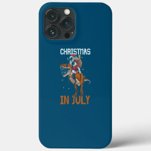 Santa Dinosaur Mid Year Xmas in July Summer Funny iPhone 13 Pro Max Case