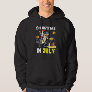 Santa Dinosaur Mid Year Xmas Party Beach Christmas Hoodie