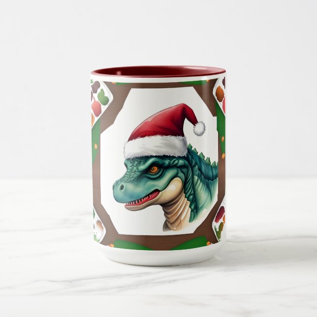 Santa Dinosaur  Mug (Center)
