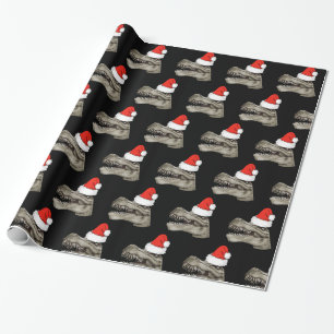 Santa Dinosaur T-Rex Xmas Christmas Wrapping Paper