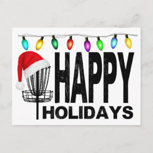 Santa Disc Golf basket Christmas Card