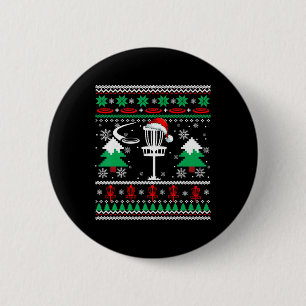 Santa Disc Golf Xmas Sweater Santa Disc Golf Sport 6 Cm Round Badge