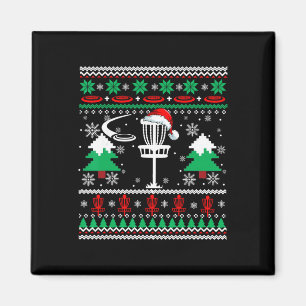 Santa Disc Golf Xmas Sweater Santa Disc Golf Sport Magnet