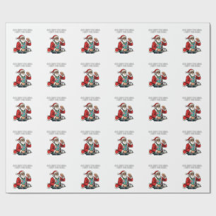 Santa Divorce Custody Humour Funny Holiday Xmas  Wrapping Paper