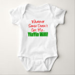 Santa Doesn't YiaYia Will Baby Bodysuit<br><div class="desc">Whatever Santa Doesn't Get Me - YiaYia Will cute design. A great design for a boy or girl who has a Greek grandmother. Who needs Santa when you have a Greek grandma?</div>