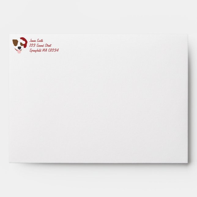 Santa Dog - Customisable Envelope (Front)
