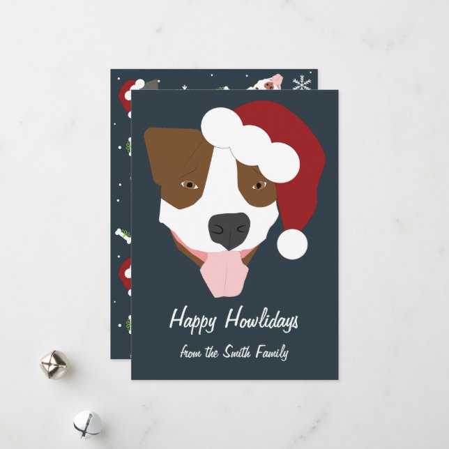 Santa Dog - Customisable Holiday Card (Front/Back In Situ)