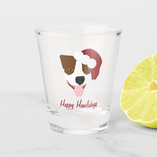 Santa Dog - Customisable Shot Glass (Front)
