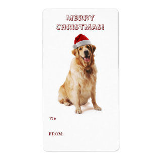 Santa Dog Gift Label