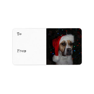 Santa Dog Label