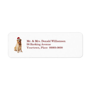 Santa Dog Return Address Label