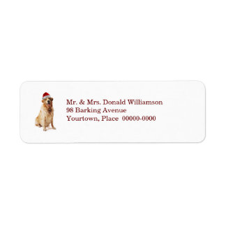 Santa Dog Return Address Label