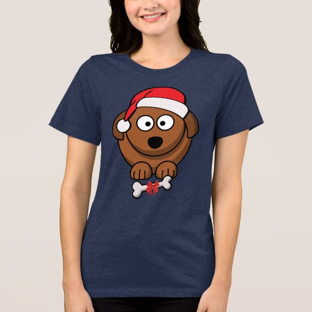 Santa Dog Tri-Blend Shirt (Front)