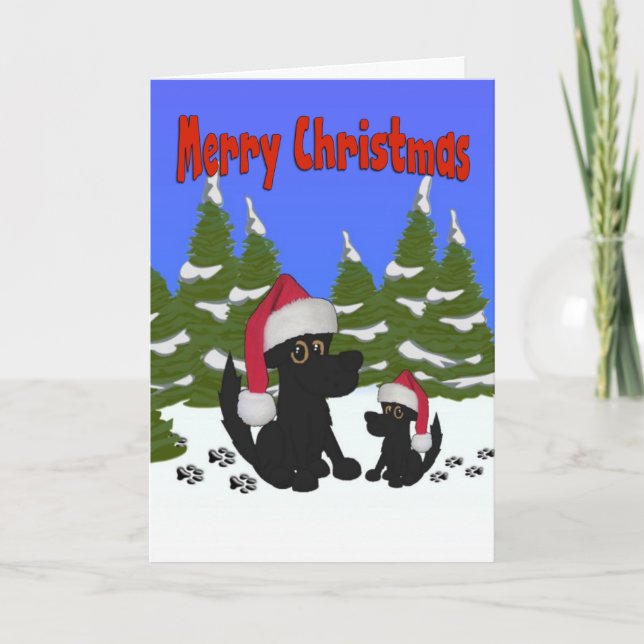 Santa Dogs Merry Christmas Card (Front)