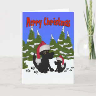 Santa Dogs Merry Christmas Card