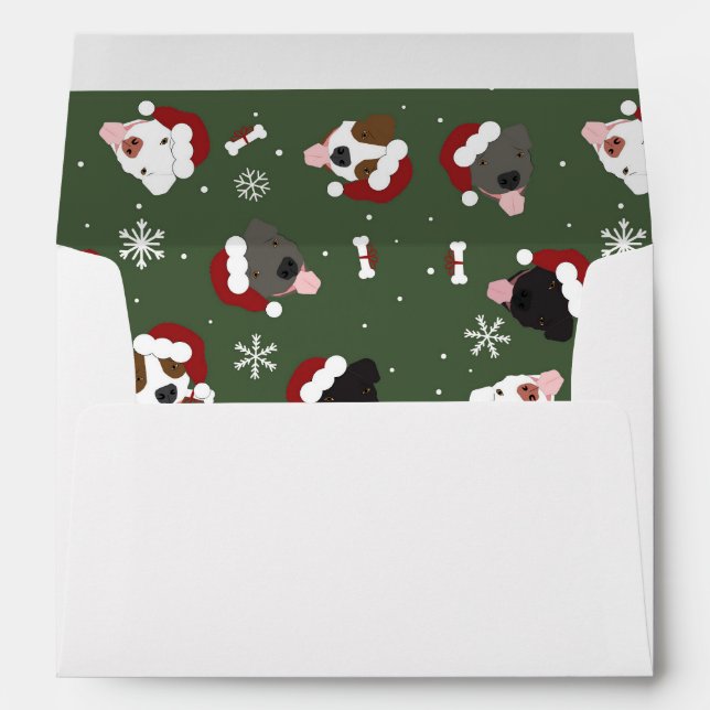 Santa Dogs on Green Envelope (Back (Bottom))
