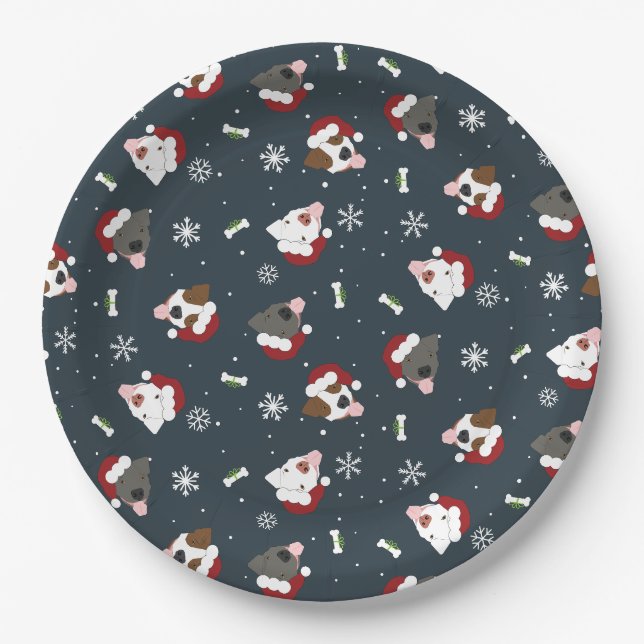 Santa Dogs Paper Plate (Front)