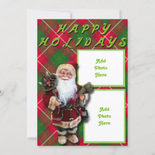 Santa Doll Half Fold Happy Holidays Card