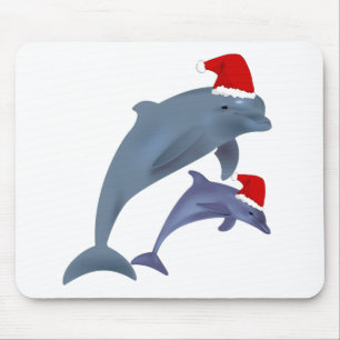 santa dolphins mouse pad