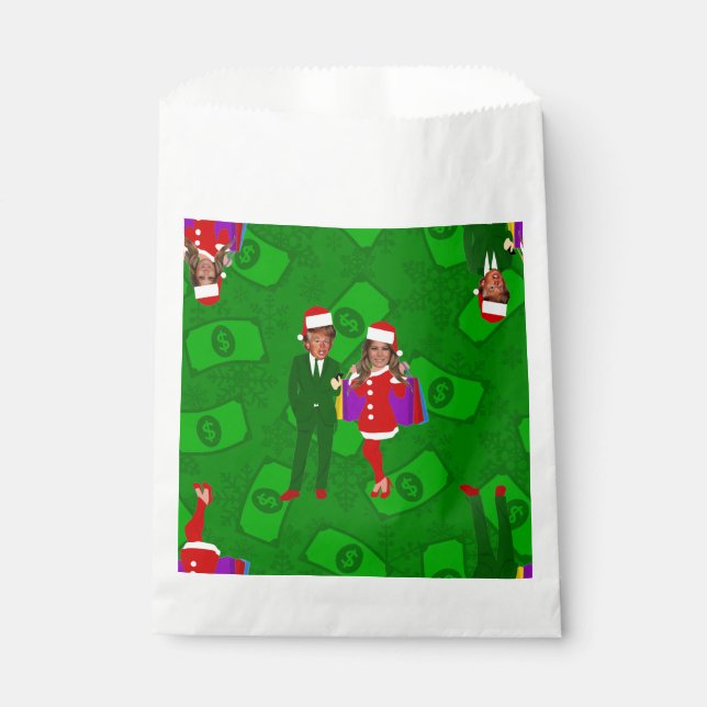santa donald melania trump christmas money favour bag (Front)
