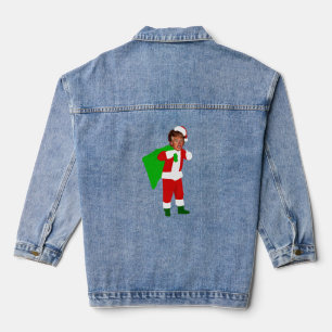 santa donald trump funny christmas  denim jacket