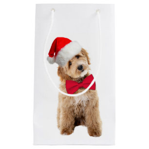 Santa Doodle Dog Small Gift Bag
