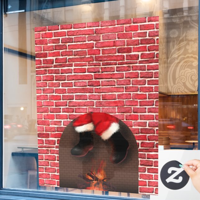 Santa down the chimney   (Cafe Window)