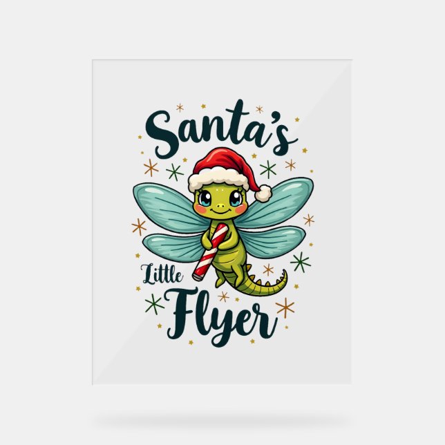 Santa Dragonfly Acrylic Sign (Front)