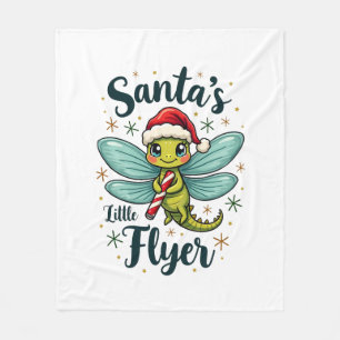 Santa Dragonfly Fleece Blanket
