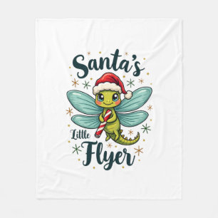 Santa Dragonfly Fleece Blanket