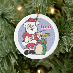 Santa Drummer Christmas Ornament