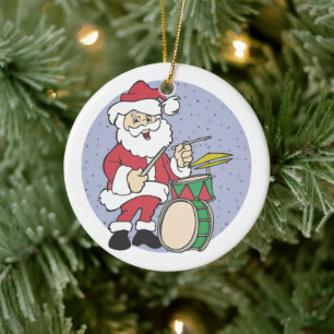 Santa Drummer Christmas Ornament