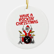Santa Drums Drummer Musician Christmas Ornament