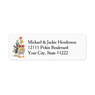 Santa Duck Jingle Bells Return Address Label