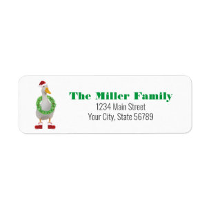 Santa Duck Return Address Label