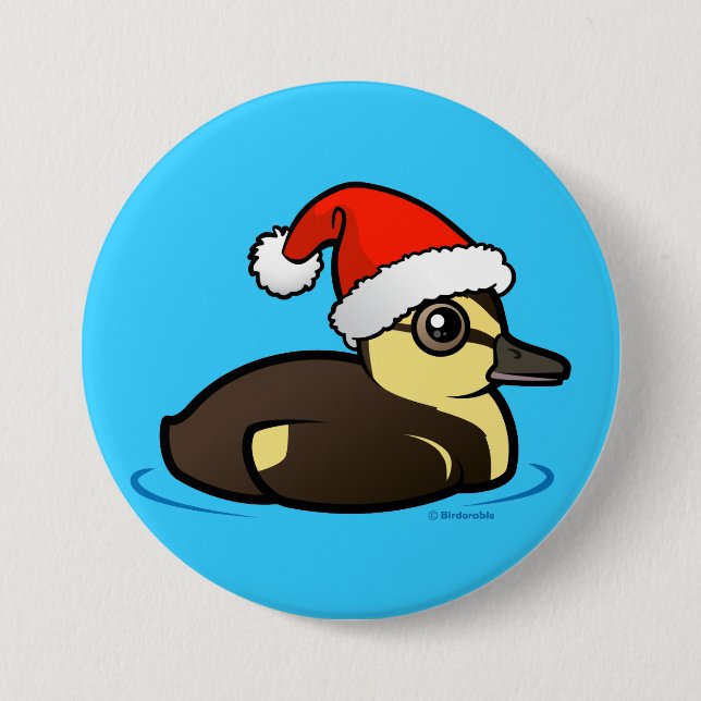 Santa Duckling 7.5 Cm Round Badge (Front)