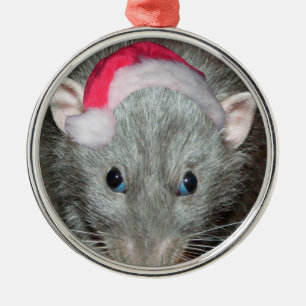 Santa Dumbo rat Christmas Metal Ornament