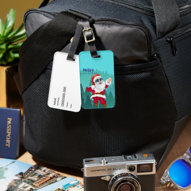 SANTA , editable Luggage Tag (Front & Back)