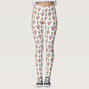 Santa Elephant Chic Christmas Holiday Leggings