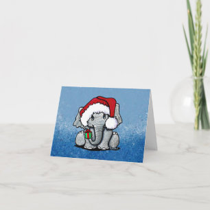 Santa Elephant Christmas Card