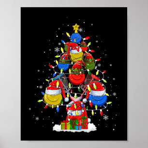 Santa Elf Disc Golf Byll Tools Xmas Tree Men Playe Poster