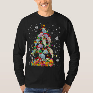 Santa ELF Manatee Christmas Tree Xmas Lights Manat T-Shirt