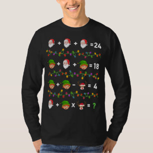 Santa Elf Operations Quiz Math Teacher Christmas T-Shirt
