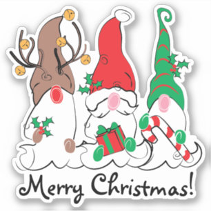 Santa Elf Reindeer Christmas Gnome Trio